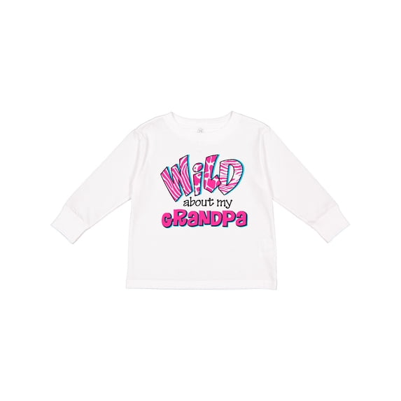 Inktastic Wild About Grandpa Girls Long Sleeve Toddler T-Shirt