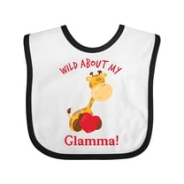 Inktastic Wild About My Glamma Boys or Girls Baby Bib