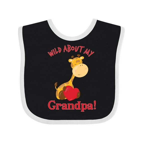 Inktastic Wild About My Grandpa Boys or Girls Baby Bib