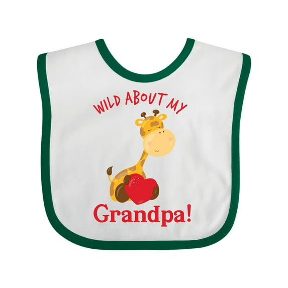 Inktastic Wild About My Grandpa Boys or Girls Baby Bib