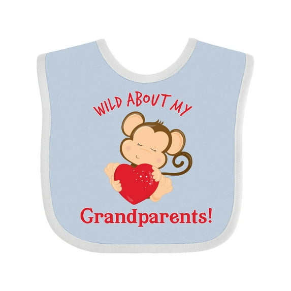 Inktastic Wild About My Grandparents Boys or Girls Baby Bib