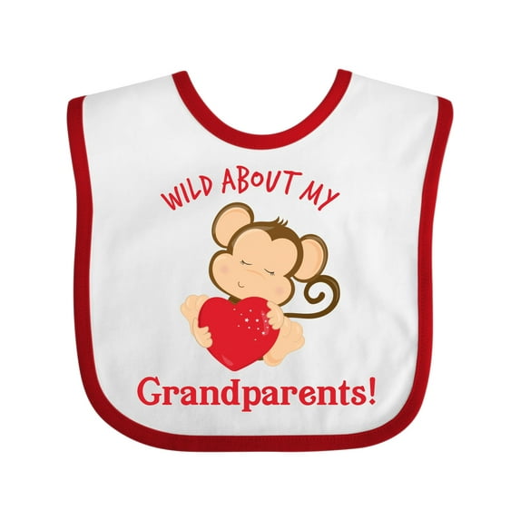 Inktastic Wild About My Grandparents Boys or Girls Baby Bib