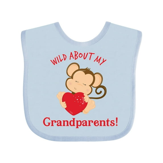Inktastic Wild About My Grandparents Boys or Girls Baby Bib