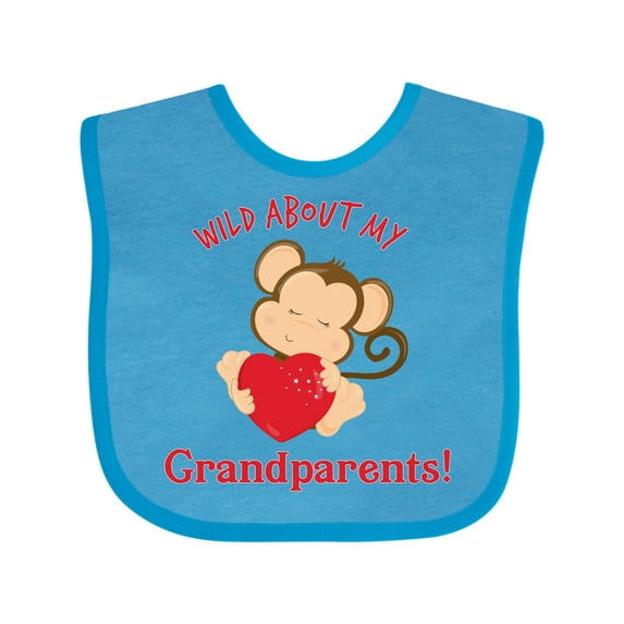 Inktastic Wild About My Grandparents Boys or Girls Baby Bib