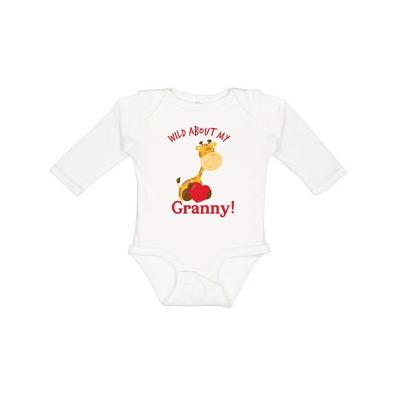 Inktastic Wild About My Granny Boys or Girls Long Sleeve Baby Bodysuit