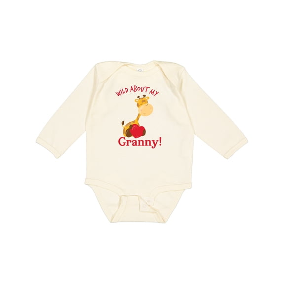 Inktastic Wild About My Granny Boys or Girls Long Sleeve Baby Bodysuit
