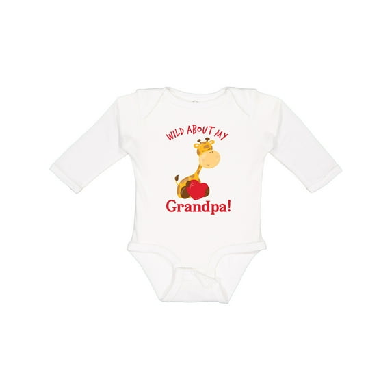 Inktastic Wild About My Grandpa Boys or Girls Long Sleeve Baby Bodysuit