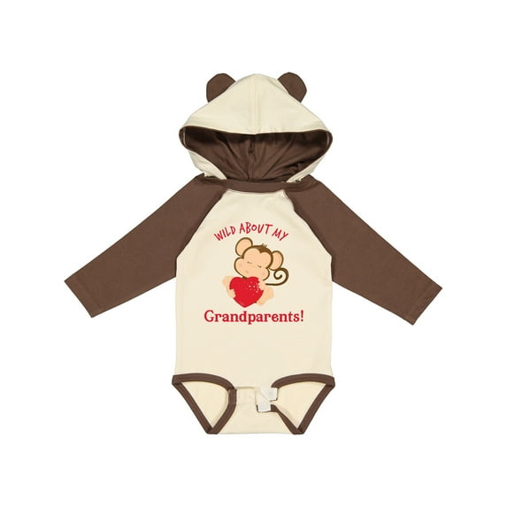 Inktastic Wild About my Grandparents Boys or Girls Long Sleeve Baby Bodysuit