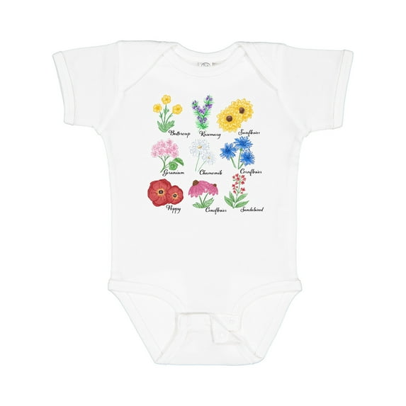 Inktastic Wild Flower Chart Boys or Girls Baby Bodysuit