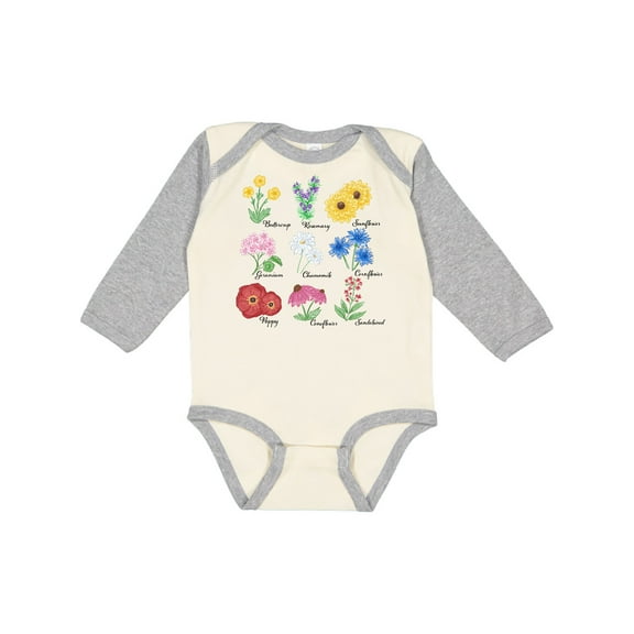 Inktastic Wild Flower Chart Boys or Girls Long Sleeve Baby Bodysuit