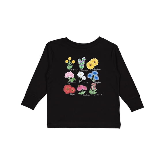Inktastic Wild Flower Chart Boys or Girls Long Sleeve Toddler T-Shirt