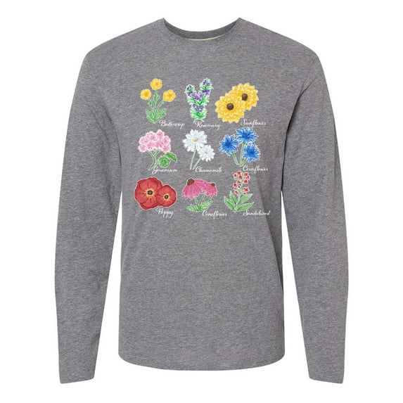 Inktastic Wild Flower Chart Long Sleeve T-Shirt