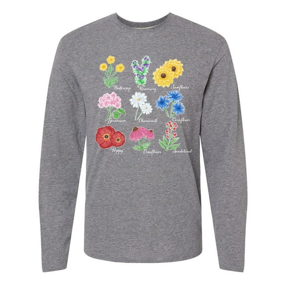 Inktastic Wild Flower Chart Long Sleeve T-Shirt