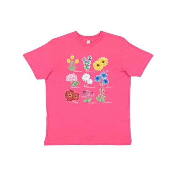 Inktastic Wild Flower Chart Youth T-Shirt
