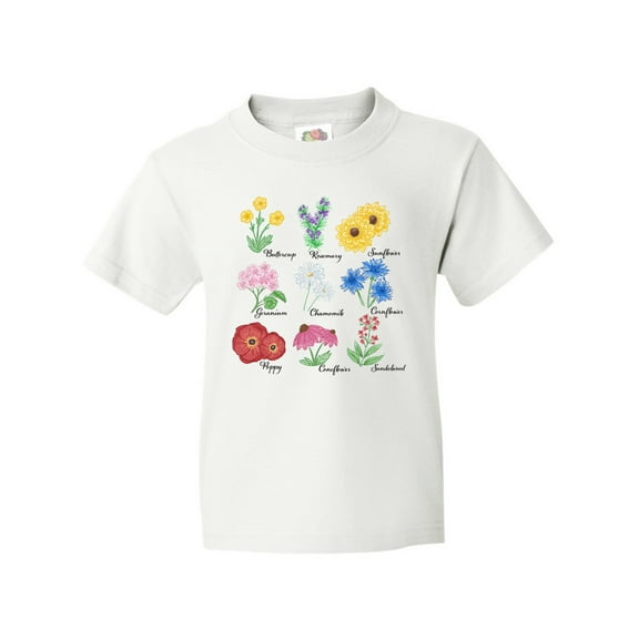 Inktastic Wild Flower Chart Youth T-Shirt