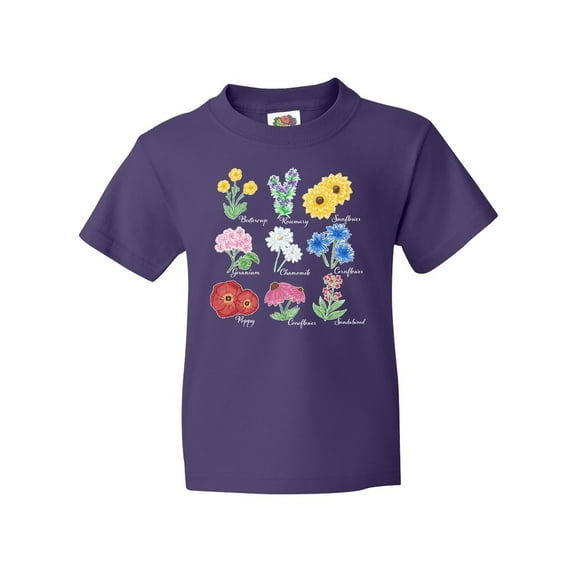 Inktastic Wild Flower Chart Youth T-Shirt