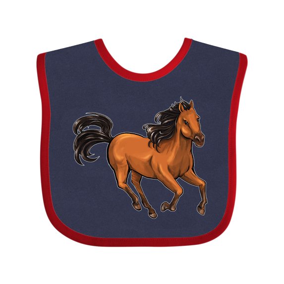 Inktastic Wild Mustang Horse Galloping Boys or Girls Baby Bib