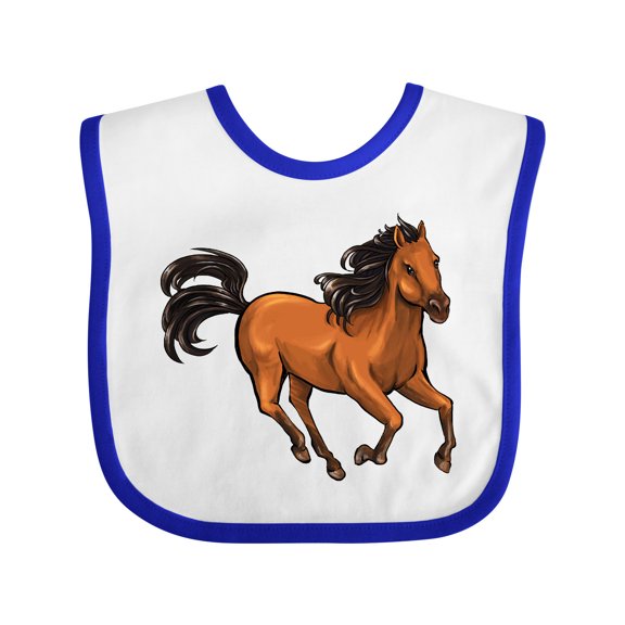 Inktastic Wild Mustang Horse Galloping Boys or Girls Baby Bib