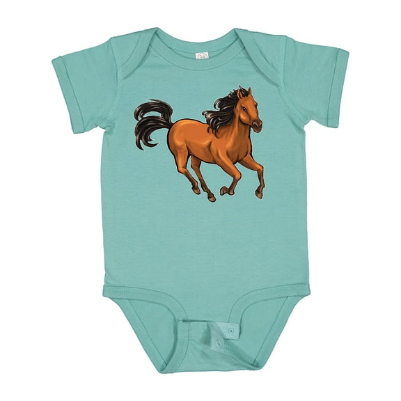 Inktastic Wild Mustang Horse Galloping Boys or Girls Baby Bodysuit