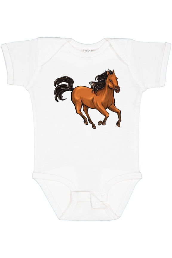 Wild Mustang Horse Galloping Boys or Girls Baby Bodysuit