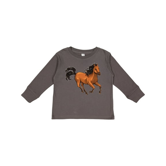 Inktastic Wild Mustang Horse Galloping Boys or Girls Long Sleeve Toddler T-Shirt