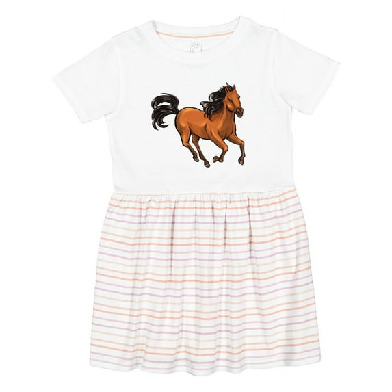 Inktastic Wild Mustang Horse Galloping Girls Toddler Dress
