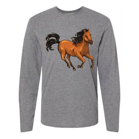Inktastic Wild Mustang Horse Galloping Long Sleeve T-Shirt