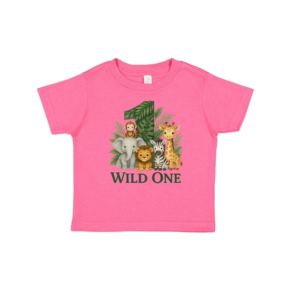 Inktastic Wild One 1st Birthday Safari Animals Boys or Girls Baby T-Shirt