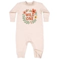 thumbnail image 1 of Inktastic Wild One Floral First Birthday Baby Fleece Romper, 1 of 4