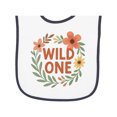 thumbnail image 1 of Inktastic Wild One Floral First Birthday Baby Terry Cloth Bib, 1 of 3