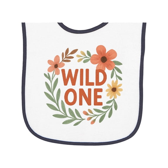 Inktastic Wild One Floral First Birthday Baby Terry Cloth Bib