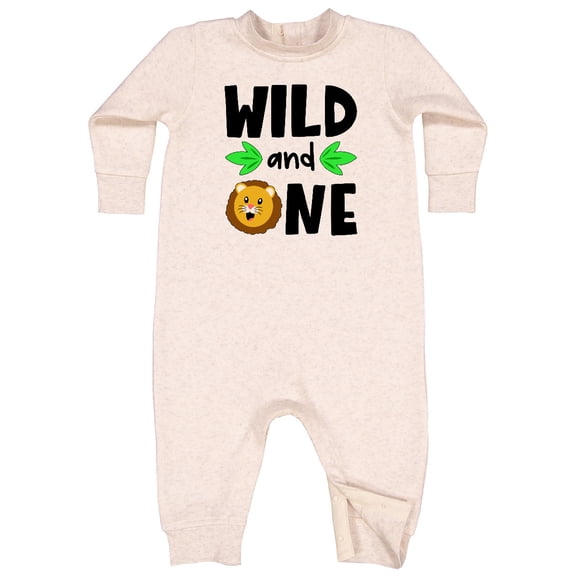 Inktastic Wild and One Cute Lion Birthday Baby Fleece Romper