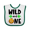 thumbnail image 1 of Inktastic Wild and One Cute Lion Birthday Boys or Girls Baby Bib, 1 of 4