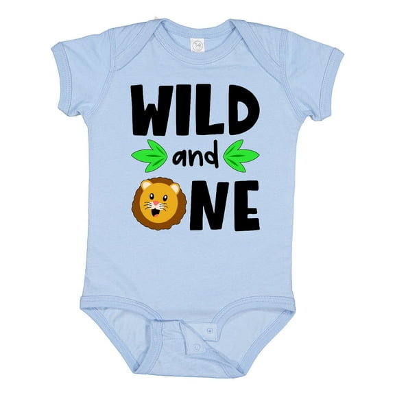 Inktastic Wild and One Cute Lion Birthday Boys or Girls Baby Bodysuit