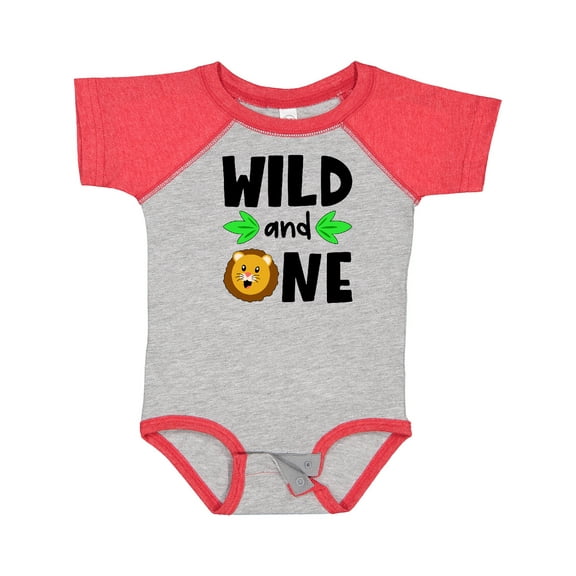 Inktastic Wild and One Cute Lion Birthday Boys or Girls Baby Bodysuit