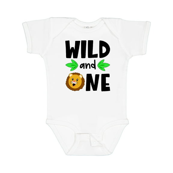 Inktastic Wild and One Cute Lion Birthday Boys or Girls Baby Bodysuit