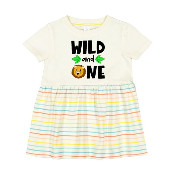 Inktastic Wild and One Cute Lion Birthday Girls Baby Dress