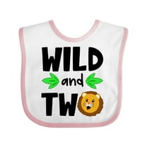 Inktastic Wild and Two Cute Lion Birthday Boys or Girls Baby Bib