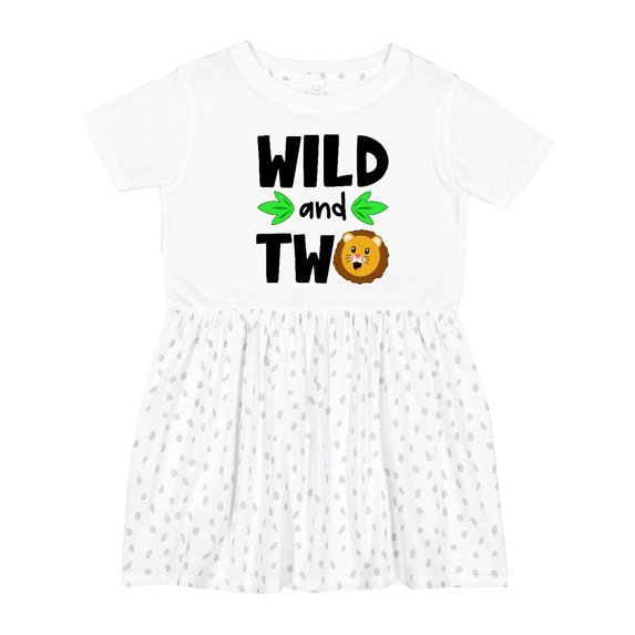 Inktastic Wild and Two Cute Lion Birthday Girls Toddler Dress