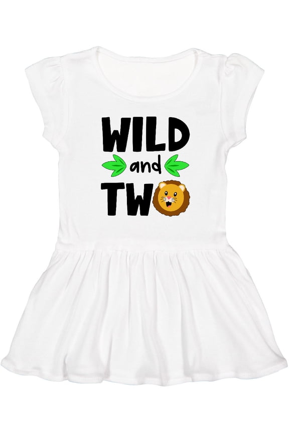 Wild and Two Cute Lion Birthday Girls Toddler Dress