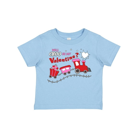 Inktastic Will Choo Be My Valentine? Valentine's Day Train Boys or Girls Toddler T-Shirt