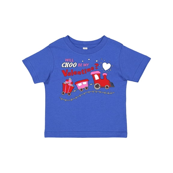 Inktastic Will Choo Be My Valentine? Valentine's Day Train Boys or Girls Toddler T-Shirt
