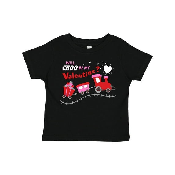 Inktastic Will Choo Be My Valentine? Valentine's Day Train Boys or Girls Toddler T-Shirt