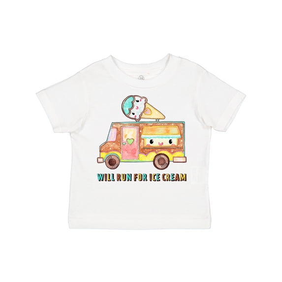 Inktastic Will Run for Ice Cream Ice Cream Truck Boys or Girls Toddler T-Shirt