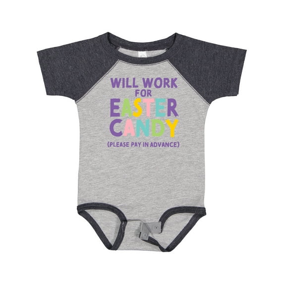 Inktastic Will Work for Easter Candy Please Pay in Advance Boys or Girls Baby Bodysuit