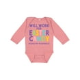 thumbnail image 1 of Inktastic Will Work for Easter Candy Please Pay in Advance Boys or Girls Long Sleeve Baby Bodysuit, 1 of 5