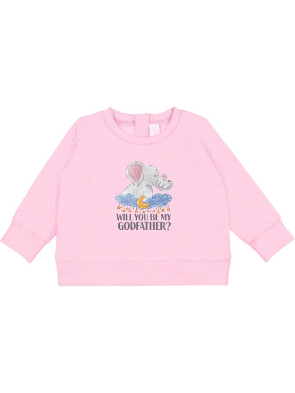 Will You Be My Godfather? Elephants Moon and Stars Baby Sweatshirt