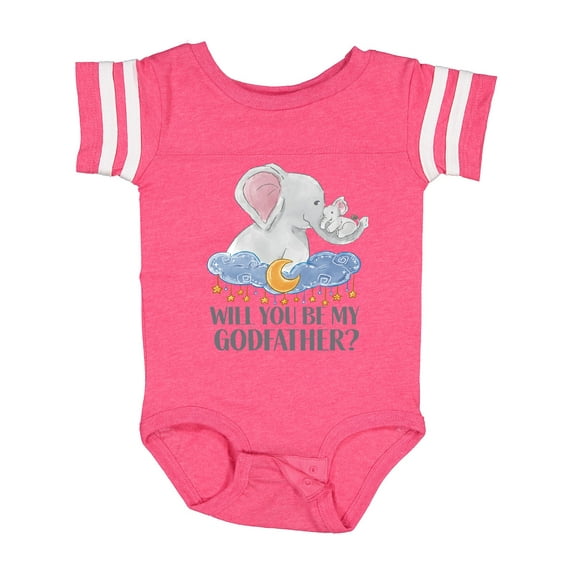 Inktastic Will You Be My Godfather? Elephants Moon and Stars Boys or Girls Baby Bodysuit