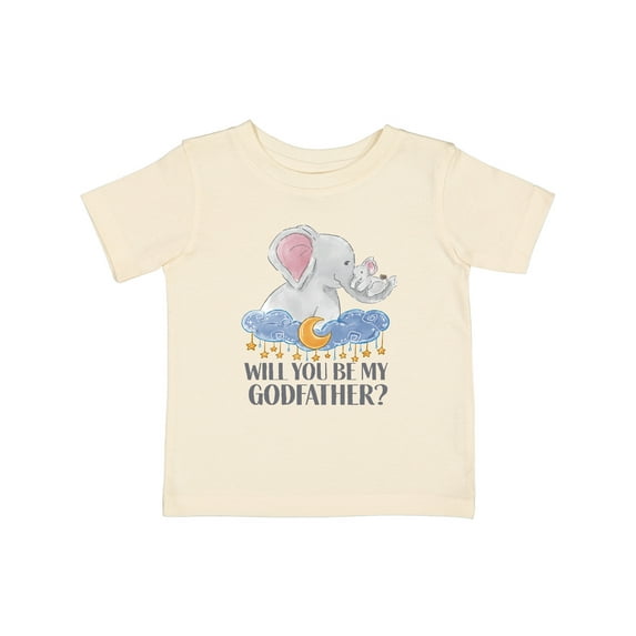 Inktastic Will You Be My Godfather? Elephants Moon and Stars Boys or Girls Baby T-Shirt
