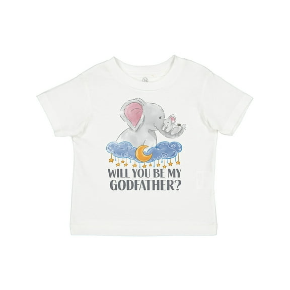Inktastic Will You Be My Godfather? Elephants Moon and Stars Boys or Girls Toddler T-Shirt